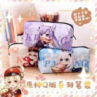 กระเปาดินสอกระเป๋าเครื่องเขียน Game Genshin Impact Diluc Klee Venti Paimon Stationery Pencil Box Student Pen Bag Pencil Case High Capacity Storage Bag Cosplay