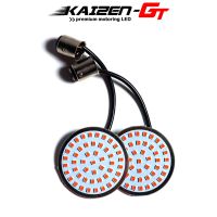 หลอดไฟสัญญาณเลี้ยวด้านหลัง LED 1157สีแดง48-SMD แรงสูงสำหรับรถจักรยานยนต์ Harley-Davidson Softail Sportster Road Glide