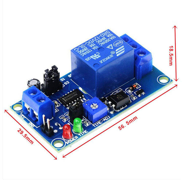 โมดูลสวิตช์-dc-12v-คุณภาพสูงพร้อมรีเลย์หน่วงเวลาเปิด-ปิดล่าช้า-dc-12v