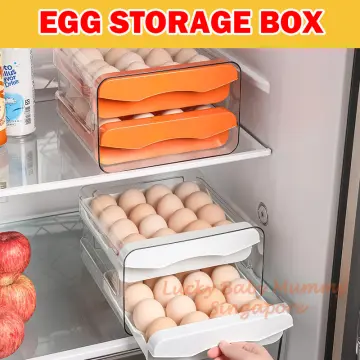 Rolling Egg Holder for Refrigerator, 36 Fresh Egg Container, 2 Layer Clear  Stackable Egg Holder, Egg Organizer Cartons & Egg Tray 