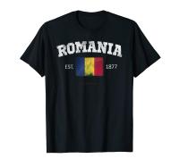 2023 newvintage romania Independence Day FLAG EST 1877ของที่ระลึกเสื้อยืดของขวัญ hip hop ผู้ชายเมื่อ Uni EX T shire ขนาด XS-5XL