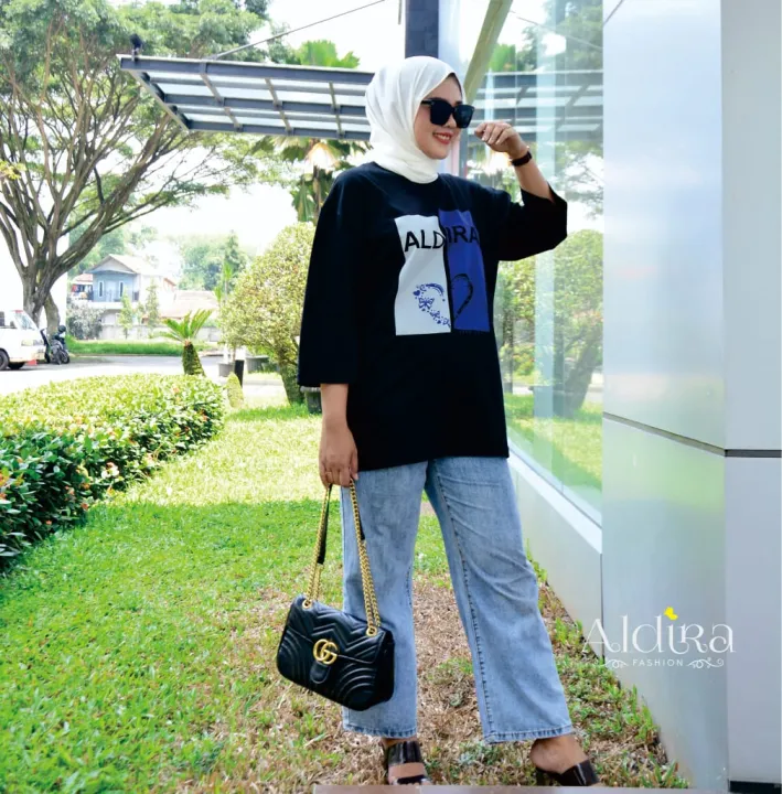 ootd hijab kaos oversize