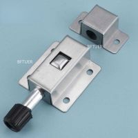 【LZ】owdwjd Latch Loaded Push Button  Gate Door Lock Trap High Quality 201 Stainless Steel Automatic Spring