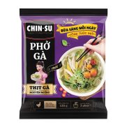 Phở gà Chinsu 132g có gói thịt gà nguyên miếng bên trong