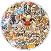 JIFENGXUNLEI สติ๊กเกอร์กีตาร์กันน้ำลายการ์ตูน Eevee อุปกรณ์สำนักงานโรงเรียนแล็ปท็อปรถจักรยานยนต์อะนิเมะคลาสสิกสติกเกอร์ติดไดอารี่สติ๊กเกอร์กราฟฟิตีโปเกมอนสติ๊กเกอร์โปเกมอนอะนิเมล