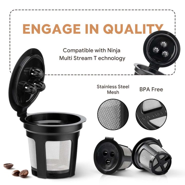 ฝักถ้วยกรอง-k-ใช้ซ้ำได้เข้ากันได้กับเครื่องชงกาแฟนินจาแบบ-dual-brew-pro-สำหรับเครื่องชงกาแฟ-keurig