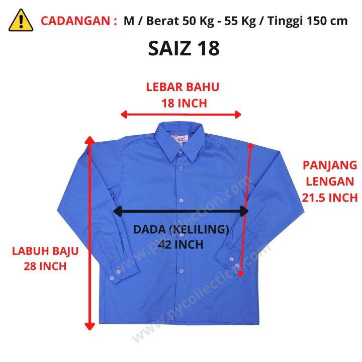 ORIGINAL BAJU SEKOLAH JENAMA CANGGIH - KEMEJA PENGAWAS LENGAN PANJANG ...