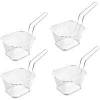 20Pcs/Lot Chips Mini Fry Baskets Stainless Steel Fryer Basket Strainer Serving Food Presentation Cooking Tool