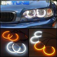 LED นางฟ้าตาติดตั้งเพิ่มสำหรับ BMW E46รถเก๋ง/ซีดาน/เกวียนที่ไม่ใช่โปรเจคเตอร์ฮาโลเจนไฟหน้ารถไฟผ้าฝ้ายแสง Switchback Halos