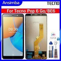 Ansimba หน้าจอเดิมสำหรับ Tecno Pop 6ชิ้นส่วนจอสัมผัสแอลซีดีของเครื่องแปลงดิจิทัล BE6ไปแทนที่ด้วยกรอบกลางสำหรับ BE6 Tecno Pop 6 Go