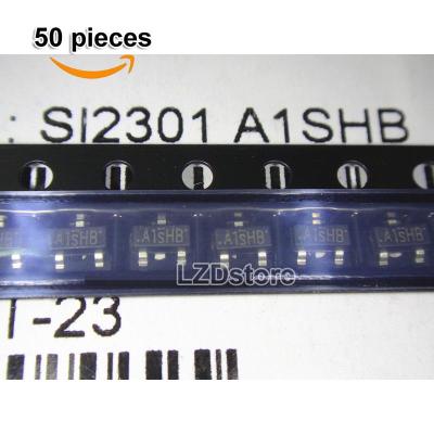 50ชิ้น A1SHB SI2301 SOT-23 SI2301DS SOT23-3 SMD P-Channel MOSFET 20V 3.1A ของแท้ใหม่