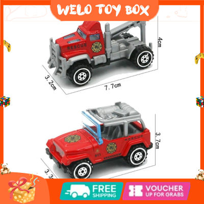 6pcs 1:32 Alloy Car Toy Simulation Fire Fighting Truck Engineering Vehicle Military Police Car For Boys Gifts