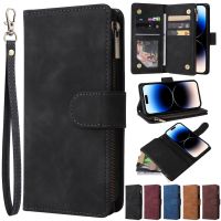 Multi Card Slots Case For iPhone 14 Pro Max 13 12 11 Wallet Zipper Flip Leather Cover For iPhone 6S 7 8 Plus X XS Max XR SE 2020