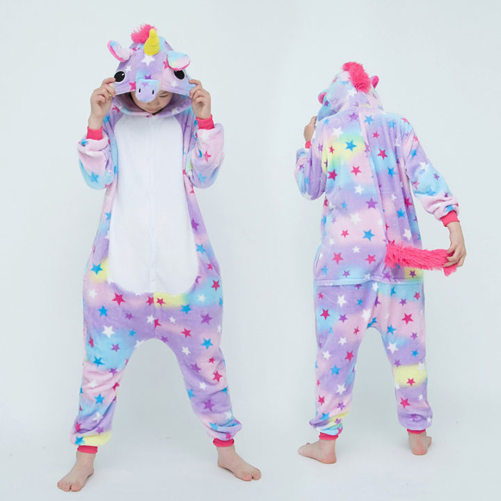 Star Pegasus Pajamas Boys Girls Kigurumi Onesie Kids Animal Cosplay ...