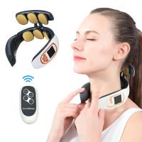 ZZOOI 6 Heads Neck Massager Electric Neck Massage Pain Relief Tool Health Care Relaxation Cervical Vertebra Physiotherapy