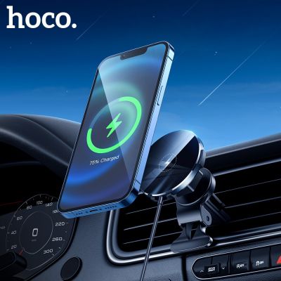 HOCO 2in1 Magnetic Wireless Car Charger Mount for iPhone 13 12 Pro Max 12 13 15W Magnetic Fast Charging Airvent Car Phone Holder