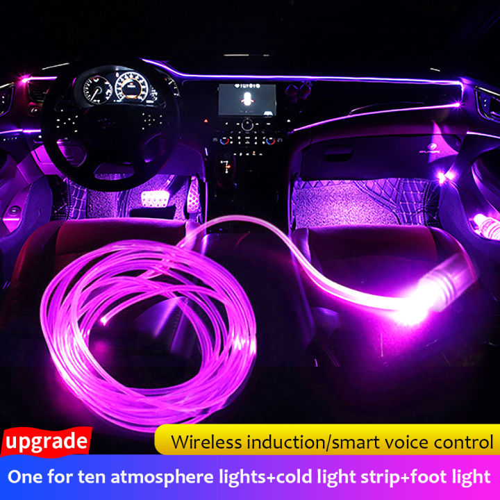 6m/8m Car Led Interior Atmosphere Lights Universal Rgb Ambient Light Optic  Fiber App Music Control Auto Decorative Neon Lamp