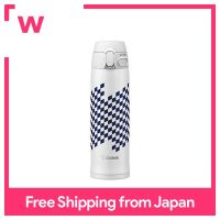 Zojirushi Mahobin Mug Bottle One Touch Ichimatsu สีขาว480Ml SM-TAE48SA-WZ