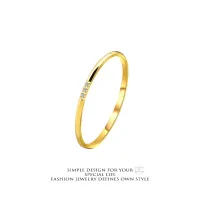 RAISS Gold Stainless Ring Fashion Diamond Ring For Women Minimalist Stainless Rings For Women Hypoallergenic Lady Accessories Elegant Fashion Single / Triple Diamond Ultra Slim Ring Fast Shipping