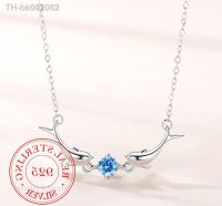 卍◙ 925 Sterling Silver Blue Zircon Dolphin Charm Necklaces Pendants Choker Statement Jewelry For Women Colar Wedding Party Gift