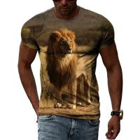 Fashion New 3D Animal Lion Men t-shirts Summer Casual Street Style Trend Tees Hip Hop Personality Haruku Printing Short Sleeve