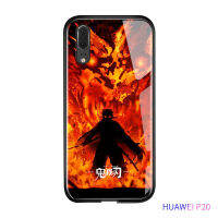 UCUC เคสโทรศัพท์เคสสำหรับ Huawei P20phoneกันกระแทกDemon Slayerอะนิเมะกระจกเทมเปอร์เคสกันกระแทกฝาครอบ