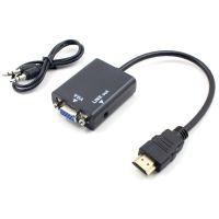 EBIYI21 HDMI เป็น VGA HDMI เป็น VGA Converter ตัวแปลงสายเคเบิลอะแดปเตอร์ปลั๊กแอนด์เพลย์ HD 1080P จอแสดงผลแอลอีดี