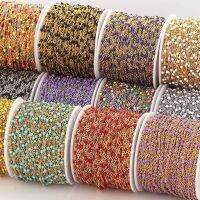 2meters Colorful Enamel Chain Stainless Steel Beads Cable Chain for DIY Necklace Jewelry Making Supplies Bracelet Findings