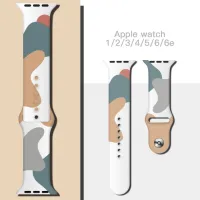 สายรัดซิลิโคนมัดย้อมสำหรับสายคาด Apple Watch Se 7 45มม. 42มม. 40มม. 38มม. สายนาฬิกานาฬิกาอัจฉริยะในชุดสายนาฬิกา Apple Watch 7 6 5 4 3 2