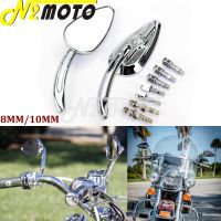 Motorcycle Skull Teardrop Rearview Mirrors 8mm 10mm Bolt For Harley Dyna Softail Sportster XL883 1200 Touring Electra Road Glide Mirrors