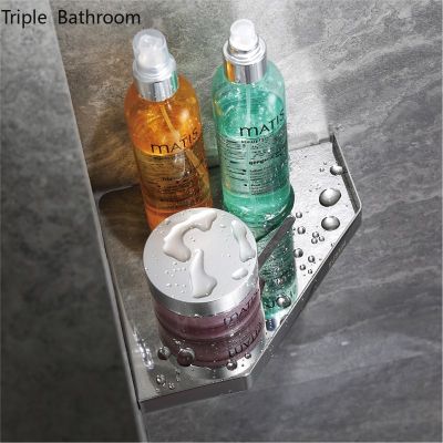 Bathroom Stainless Steel Shower Shelf Wall-mounted Triangle Basket Corner Stand Shampoo Shower Gel Storage Holder Accessories