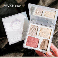 SEVICH พาเลทไฮไลท์ &amp; คอนทัวร์บรอนเซอร์แป้งแต่งหน้า4สี