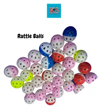 10/30/50pcs Pet Cat Toy Ball Plastic With Bell Hollow 3.8cm Cat fun throw`