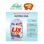 Bột giặt Lix Extra hương hoa 9Kg siêu làm trắng quần áo tăng gấp đôi sức