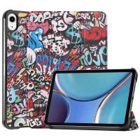 {RUBBIE Shell}สำหรับ iPad เคส Mini6สำหรับ iPad Mini 6 2021 8.3นิ้ว A2568 A2569 Tri พับยึดพลิกหนัง PU แท็บเล็ตปกคลุมด้วยที่ใส่ดินสอ