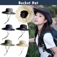 Bucket Hat Men Outdoor Fishing Hiking Beach Hats Mesh Anti Brim Cap Breathable Large Wide UV Sun O7H8