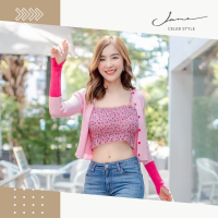 (jane celebstyle) + เสื้อสายเดี่ยวลายดอก + ไหมพรมคาดิแกน