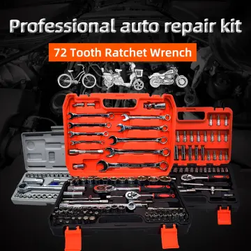 46 Pieces in big red box Ratchet Wrench Socket Tools Set