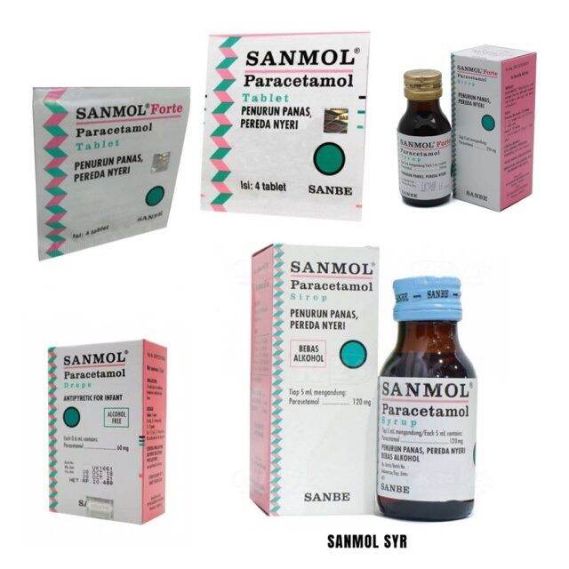 SANMOL Tablet / Syrup / Drop | Obat Penurun Panas / Demam | Lazada