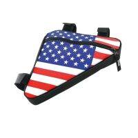 B-SOUL American Flag Waterproof Triangle Cycling Bicycle Bags Front Tube Frame Bag Mountain Triangle Bike Pouch Holder