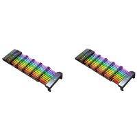 2X PSU Extension Cable RGB Trunking Cover Rainbow Bridge for 24Pin ATX Cable MOD Symphony Line, 5V Rainbow RGB M/B SYNC