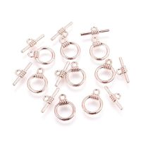 10Set Alloy Toggle Clasps Ring Rose Gold Ring: 17.3x13x3.3mm Hole: 2.4mm Bar: 19x7x3.3mm