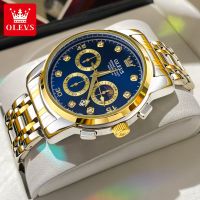 OLEVS 2889 Fashion Men Wristwatches Stainless Steel Band Quartz Waterproof Watches For Men Luminous Chronograph Calendar