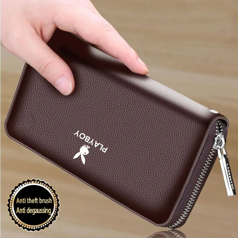 Men's Wallet Men's PU Soft Leather Wallet Men's Long Fashionable