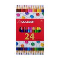 สีไม้ ดินสอสี สีไม้คอลลีน 2 หัว 12 แท่ง 24 สี ดินสอสีไม้ สีสด ระบายนุ่ม ไม่หักง่าย (1กล่อง) คอลีน สีคอลีน พร้อมส่ง เก็บปลายทาง