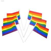 ▩☃ Rainbow Flag Colorful Peace Hand Waving Banner LGBT Gay Lesbian Pride Friendly Pro Parade Bunting Home Decor 14x21cm 6x12x20pcs