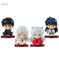 SHINNIY ของเล่นเด็กของขวัญฮาโลวีนอะนิเมะ4.5ซม. ของเล่นของขวัญพีวีซี Sesshoumaru Inuyasha ตุ๊กตาขยับแขนขาได้ท่านั่ง