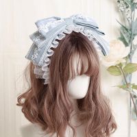 HiGuangGou Lolita Headdress กิ๊บผมโบว์ขนาดใหญ่สำหรับผู้หญิงสายรัดผมโบว์โบว์สวมประดับศีรษะโลลิต้าแสนหวานทุกวันน่ารักสำหรับเด็กผู้หญิง Loli Cos