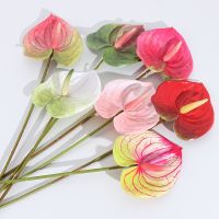 【cw】 1pcs Fake Anthurium Flowers IndoorPlant Balcony Office Desktop ArtificialBonsaiDecorationParty