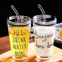 Big travel glass coffee cup small cup kids fashion water cup cute house water cup drinking glasses glass cup cup with straw